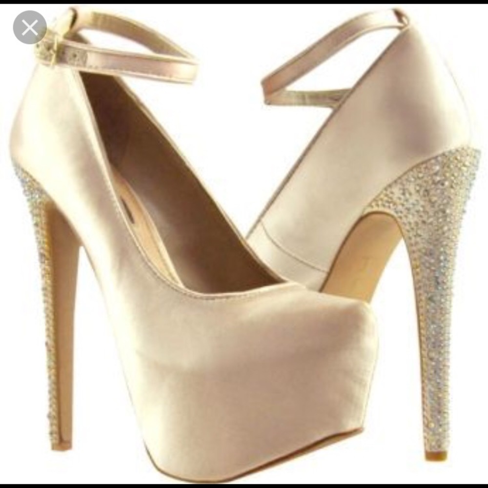 Bakers “Hilary” Satin ankle strap platform heels